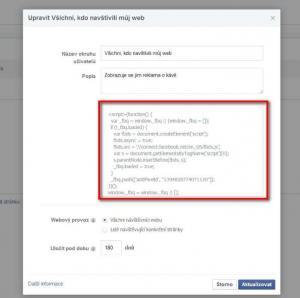 Facebook - script na stránky