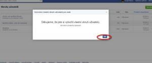 Facebook potvrzení