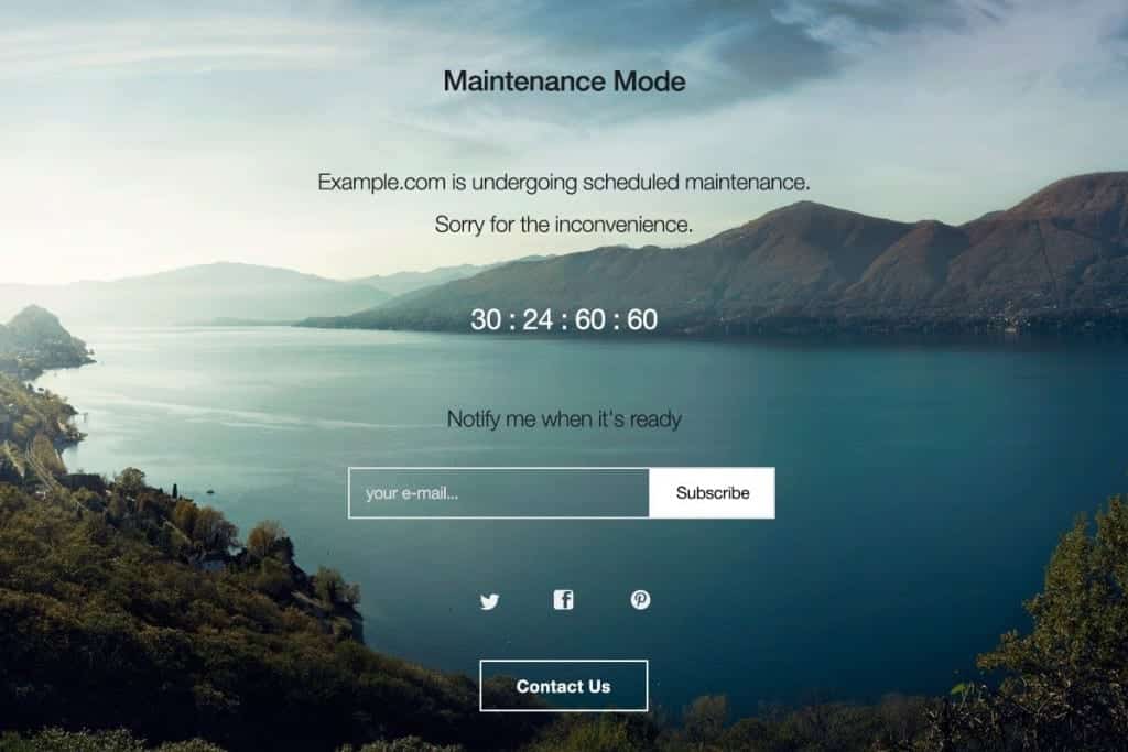 WP Maintenance mode - plugin