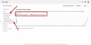 google search console v Accelerated Mobile Pages (AMP)