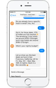 2 snaptravel v Facebook Messenger Bot: Open-rate 80% a CTR více než 50%